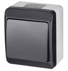 HERMES - Выключатель/переключатель на 2 направления, 10A/250V, IP44, антрацит