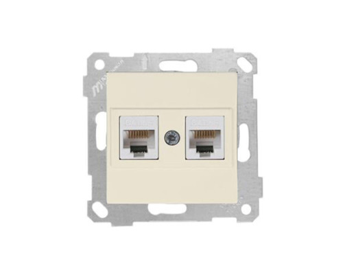 Rita - Розетка 2хRJ-45 кат. 5e UTP, сл.кость