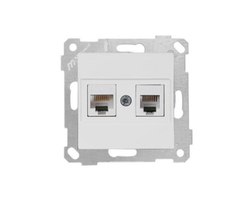 Rita - Розетка телефонная RJ-12+RJ-45 кат.5е, белая