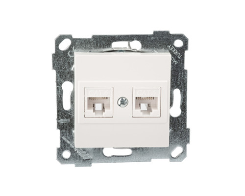 Rita - Розетка 2хRJ-45 кат. 6 UTP, белая