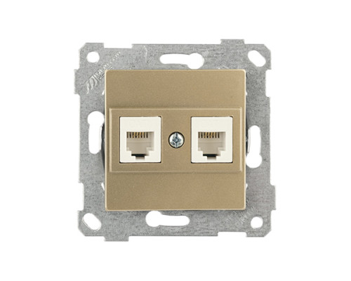 Rita - Розетка 2хRJ-45 кат. 6 UTP, золото доре