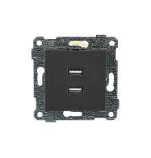 Rita - Розетка 2xUSB Type A, черный мат
