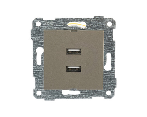 Rita - Розетка 2xUSB Type A, антрацит