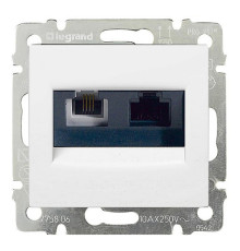 Valena - Розетка двойная RJ 45 кат. 5е UTP + RJ 11, белая