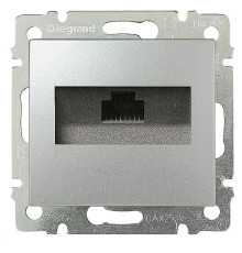 Valena - Розетка 1хRJ-45 UTP CAT5E монтаж на захватах, алюминий