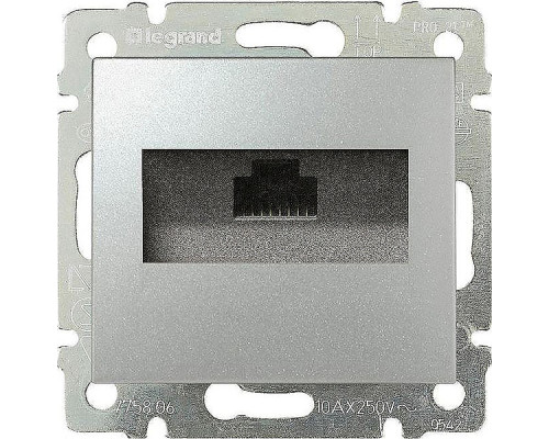 Valena - Розетка 1хRJ-45 UTP CAT5E монтаж на винтах, алюминий