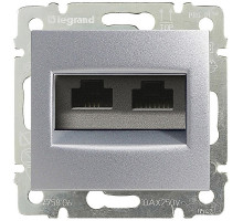 Valena - Розетка 2хRJ-45 UTP CAT5E монтаж на винтах, алюминий