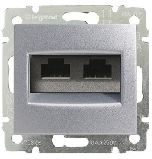 Valena - Розетка 2хRJ-45 UTP CAT5E монтаж на винтах, алюминий