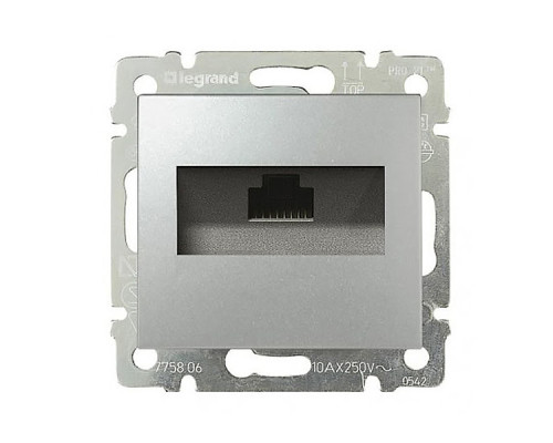 Valena - Розетка 1хRJ-45 UTP CAT6 монтаж на захватах, алюминий