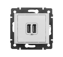 Valena - Розетка с 2-мя коннекторами USB, белая