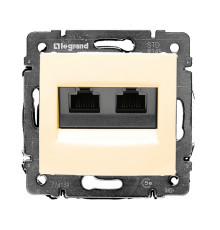 Valena - Розетка 2хRJ-45 UTP CAT5E 8конт., сл.кость