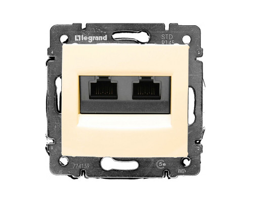 Valena - Розетка 2хRJ-45 UTP CAT5E 8конт., сл.кость
