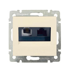 Valena - Розетка двойная RJ 45 кат. 5е UTP + RJ 11, сл.кость