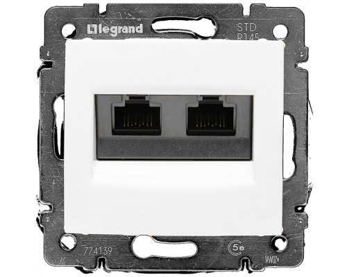 Valena - Розетка 2хRJ-45 FTP CAT6 монтаж на винтах, белая