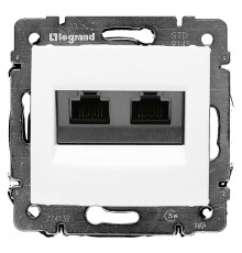 Valena - Розетка 2хRJ-45 UTP CAT5E 8конт., белая
