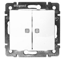 Valena - Переключатель промежуточный с подсветкой, белый