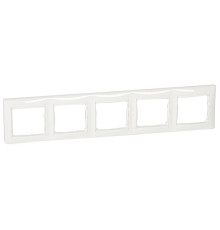 Valena - Рамка 5 постов верт/гориз, белая