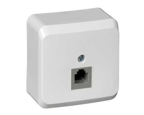 Розетка телефонная, открытая установка Schneider Electric Этюд TELA-001B Белый - TELA-001B