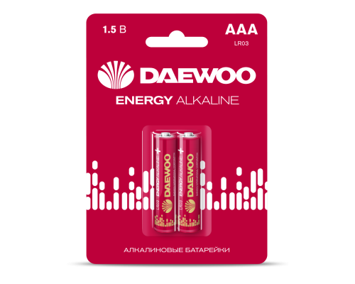 AAA 2шт DAEWOO ENERGY Alkaline LR03 BL-2 2021