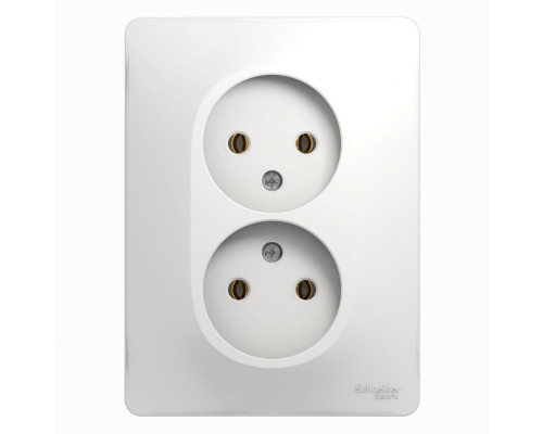 Розетка 2-местная, без заземления без шторок с рамкой Schneider Electric Glossa GSL000120 Белый - GS