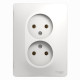 Розетка 2-местная, без заземления без шторок с рамкой Schneider Electric Glossa GSL000120 Белый - GS