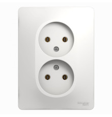 Розетка 2-местная, без заземления без шторок с рамкой Schneider Electric Glossa GSL000120 Белый - GS