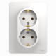 Розетка 2-местная, с заземлением без шторок с рамкой Schneider Electric Glossa GSL000124 Белый - GSL