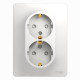 Розетка 2-местная, с заземлением со шторками с рамкой Schneider Electric Glossa GSL000126 Белый - GS