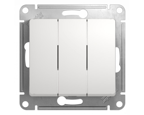 Выключатель 3-клавишный Schneider Electric Glossa GSL000131 Белый - GSL000131
