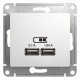 Розетка USB Schneider Electric Glossa GSL000133 Белый - GSL000133