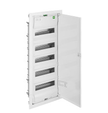 Щит встраив. MSF 5x12M (60M), N/PE 2x(2x25+20x16mm2+19x10mm2), мет. дверь, белый RAL9016, 853x358x97