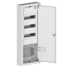 Щит настенный MSF TWIN RN комбинированный,3*12M+1xМП перф., N/PE-шинки, 1xSCHUKO, мет. дверь, белый