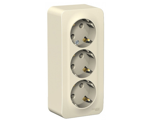 BLNRA010312 BLANCA О/У РОЗЕТКА 3-я с заземлением без штор. ИЗОЛ.ПЛ 16А, 250В, МОЛОЧНЫЙ - BLNRA010312