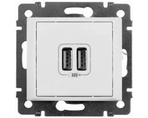 Valena - Розетка с 2-мя коннекторами USB, белая (инд. упаковка)