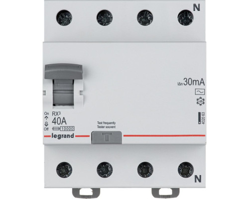 УЗО Legrand RХ3 4P 40A 30mA 10kA 4M тип АС