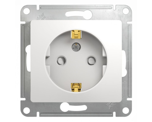 Розетка с заземлением со шторками Schneider Electric Glossa GSL000145 Белый - GSL000145
