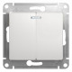 Выключатель 2-клавишный, с подсветкой Schneider Electric Glossa GSL000153 Белый - GSL000153
