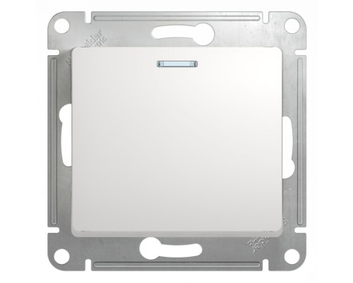 Переключатель 1-клавишный с подсветкой Schneider Electric Glossa GSL000163 Белый - GSL000163