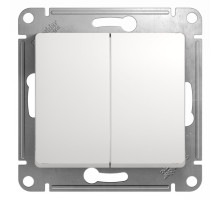 Переключатель 2-клавишный Schneider Electric Glossa GSL000165 Белый - GSL000165