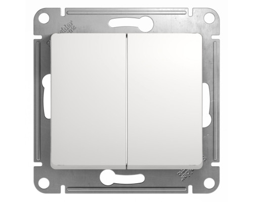 Переключатель 2-клавишный Schneider Electric Glossa GSL000165 Белый - GSL000165