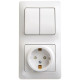Розетка + 2-клавишный выключатель Schneider Electric Glossa GSL000174 Белый - GSL000174