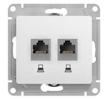 Розетка двойнаякомпьютерная, RJ45+RJ45, кат.5E Schneider Electric Glossa GSL000185KK Белый - GSL0001