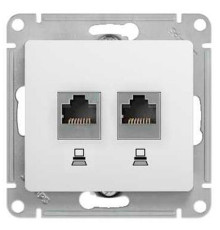 Розетка двойнаякомпьютерная, RJ45+RJ45, кат.5E Schneider Electric Glossa GSL000185KK Белый - GSL0001