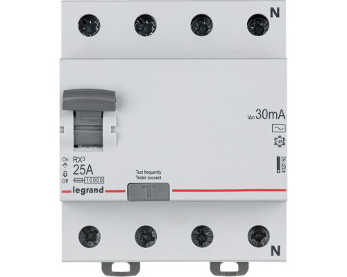 УЗО Legrand RХ3 4P 25A 30mA 10kA 4M тип АС