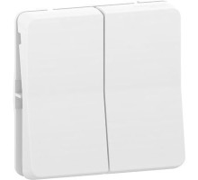 MUR39022 MUREVA S, ДВУХКЛАВИШНЫЙ ПЕРЕКЛЮЧАТЕЛЬ, сх. 6+6, механизм, БЕЛЫЙ, IP55 | арт.MUR39022