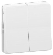 MUR39022 MUREVA S, ДВУХКЛАВИШНЫЙ ПЕРЕКЛЮЧАТЕЛЬ, сх. 6+6, механизм, БЕЛЫЙ, IP55 | арт.MUR39022