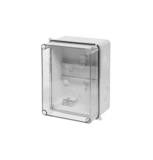Коробка распред. CARBO-BOX, 118x158x80mm, с DIN-рейкой, прозрачная крышка, ABS/PC, GW 650°C, IP55 | арт.0230-00