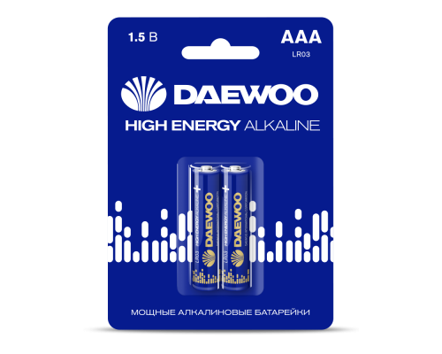 AAA 2шт DAEWOO HIGH ENERGY Alkaline LR03 BL-2