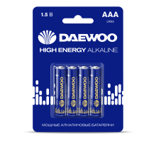AAA 4шт DAEWOO HIGH ENERGY Alkaline LR03 BL-4