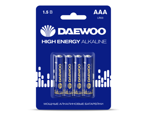 AAA 4шт DAEWOO HIGH ENERGY Alkaline LR03 BL-4